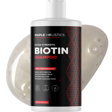 Maple Holistics Ultra Biotin Shampoo, cabello fino con más volumen