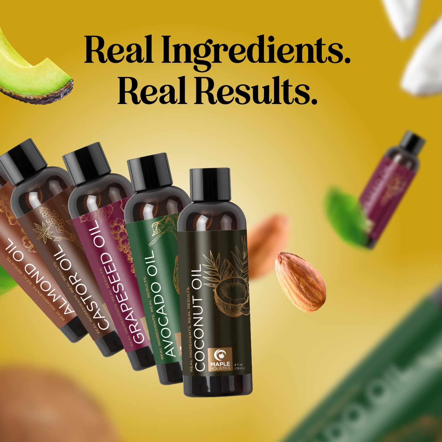 Maple Holistics uso flexible de aceites portadores para cabello y uñas.