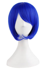 MapofBeauty peluca recta corta azul marino para cosplay, aspecto natural y vibrante.