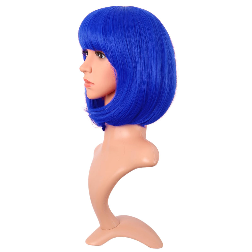 MapofBeauty bob corto azul marino espalda, volumen suave y caída natural.