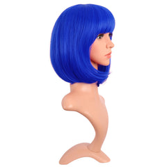 MapofBeauty bob corto azul marino lateral, estilo pulido para diversas ocasiones.