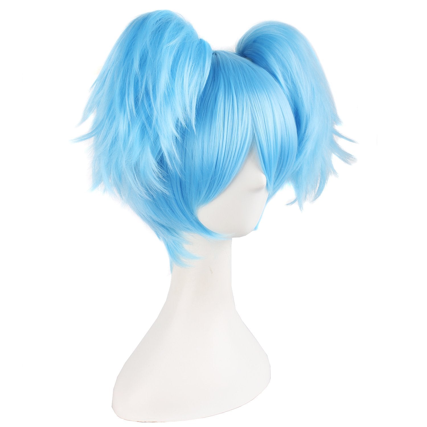 MapofBeauty peluca cosplay azul claro 12 pulgadas, capucha ajustable para fijación segura