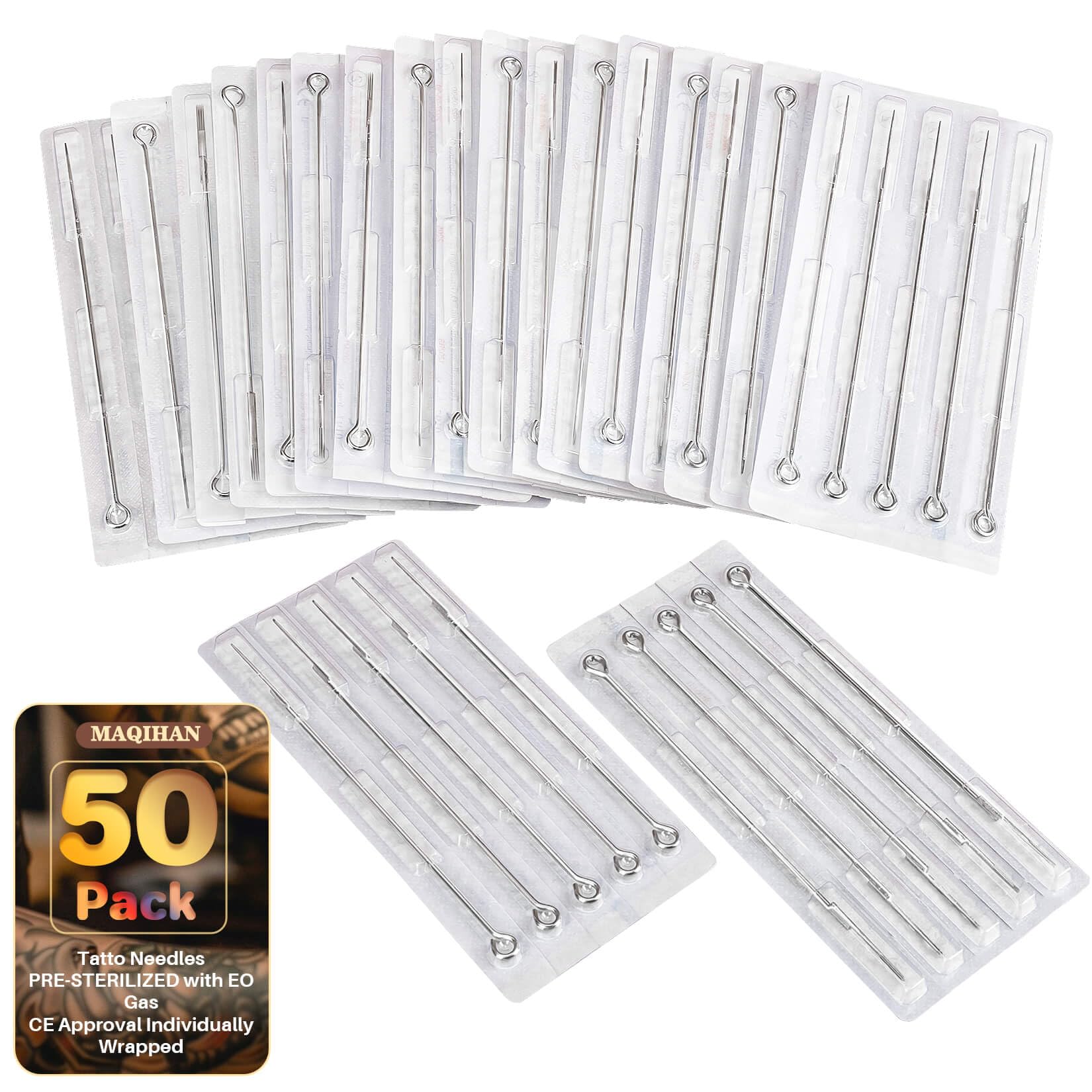 MAQIHAN agujas de tatuaje, set de 50 piezas mezcladas para uso profesional.