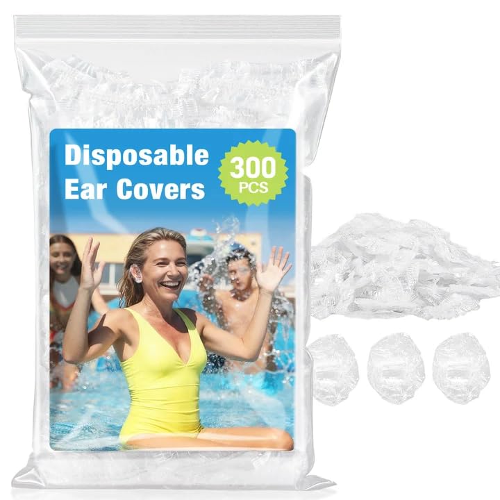 MAQIHAN cubiertas de orejas desechables, protección impermeable para ducha y salpicaduras de tintes.