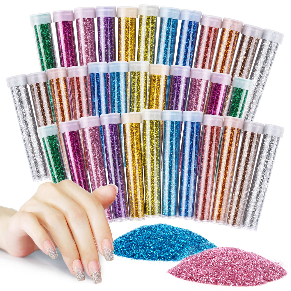 MAQIHAN glitter set 36 colores para manualidades y resinas, brillo intenso.