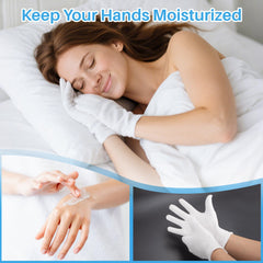MAQIHAN guantes algodón blancos: detalle de costura para tareas de precisión delicadas.
