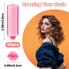 Rodillos MAQIHAN rosa de espuma, ideal para crear rizos sin calor
