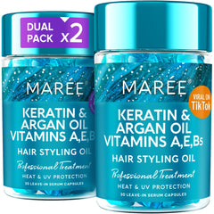 MAREE Aceite para Cabello Frizz Botella: control diario del frizz con brillo.