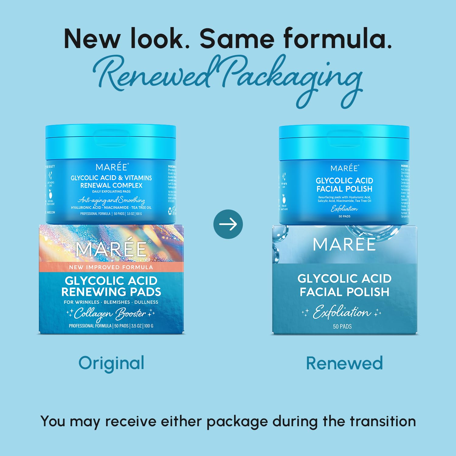 MAREE dispensador de almohadillas glicolicas para uso diario