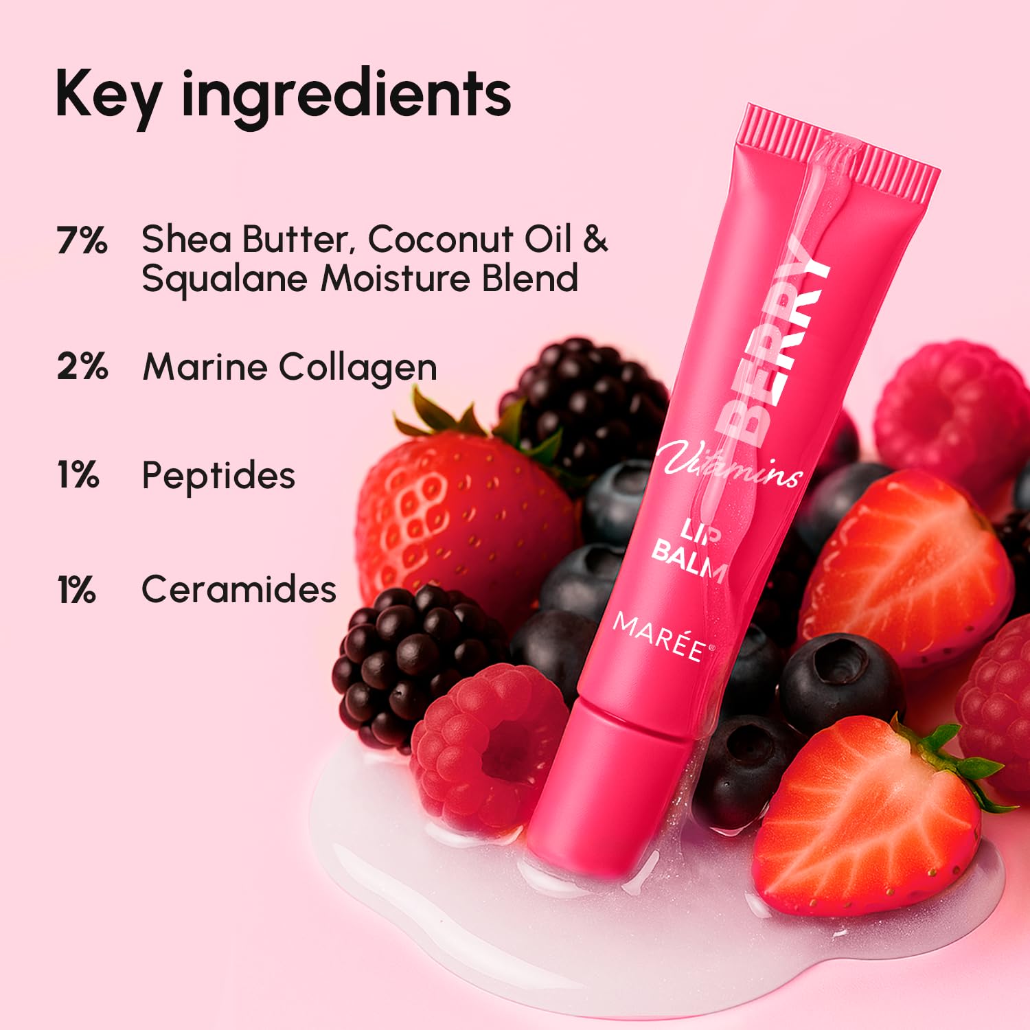 MAREE bálsamo labial aroma a frutos rojos, experiencia sensorial agradable