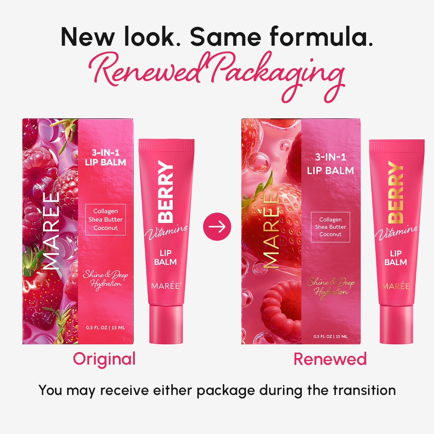 MAREE bálsamo labial no pegajoso, textura ligera para uso diario