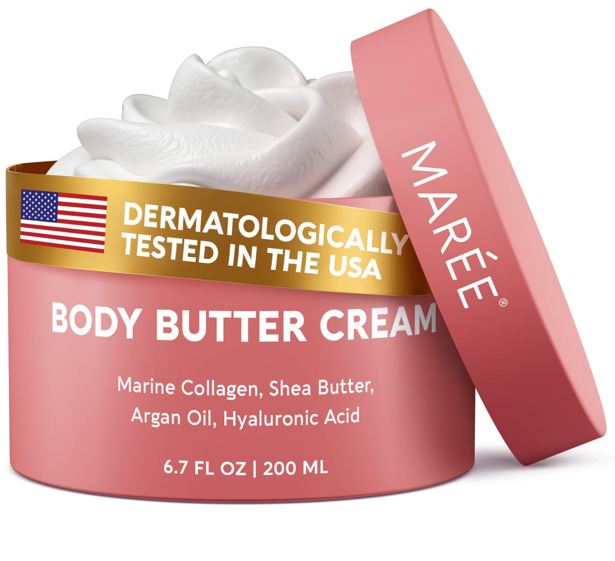 MAREE crema corporal manteca batida, hidratación intensa y aroma suave.