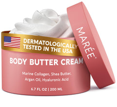 MAREE crema corporal manteca batida, hidratación intensa y aroma suave.