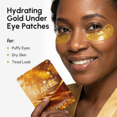 MAREE gold glow under-eye patches shown in close-up.