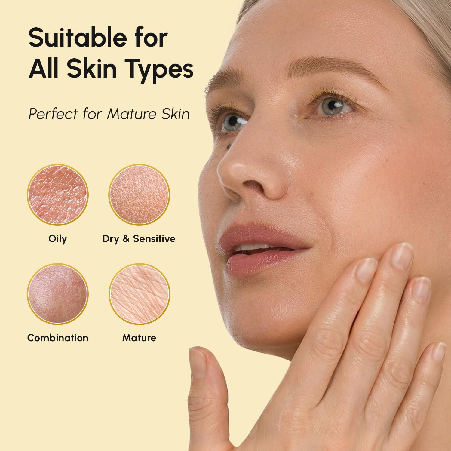 MAREE gold-tone patches giving a spa-like look for home use.