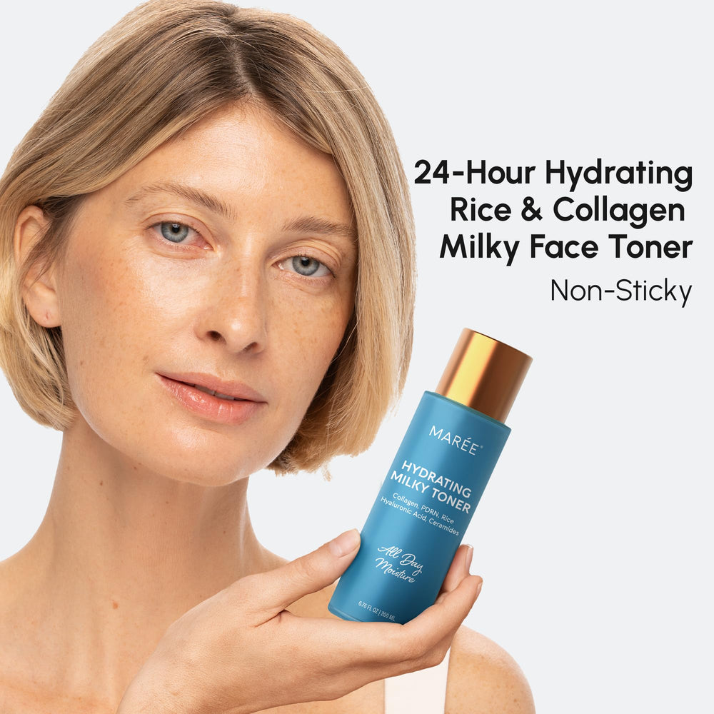 MAREE Hydrating Milky Toner texture application demonstrates fast absorption for daily use