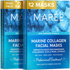Mascarilla de MAREE con colágeno e hidratación para piel suave.
