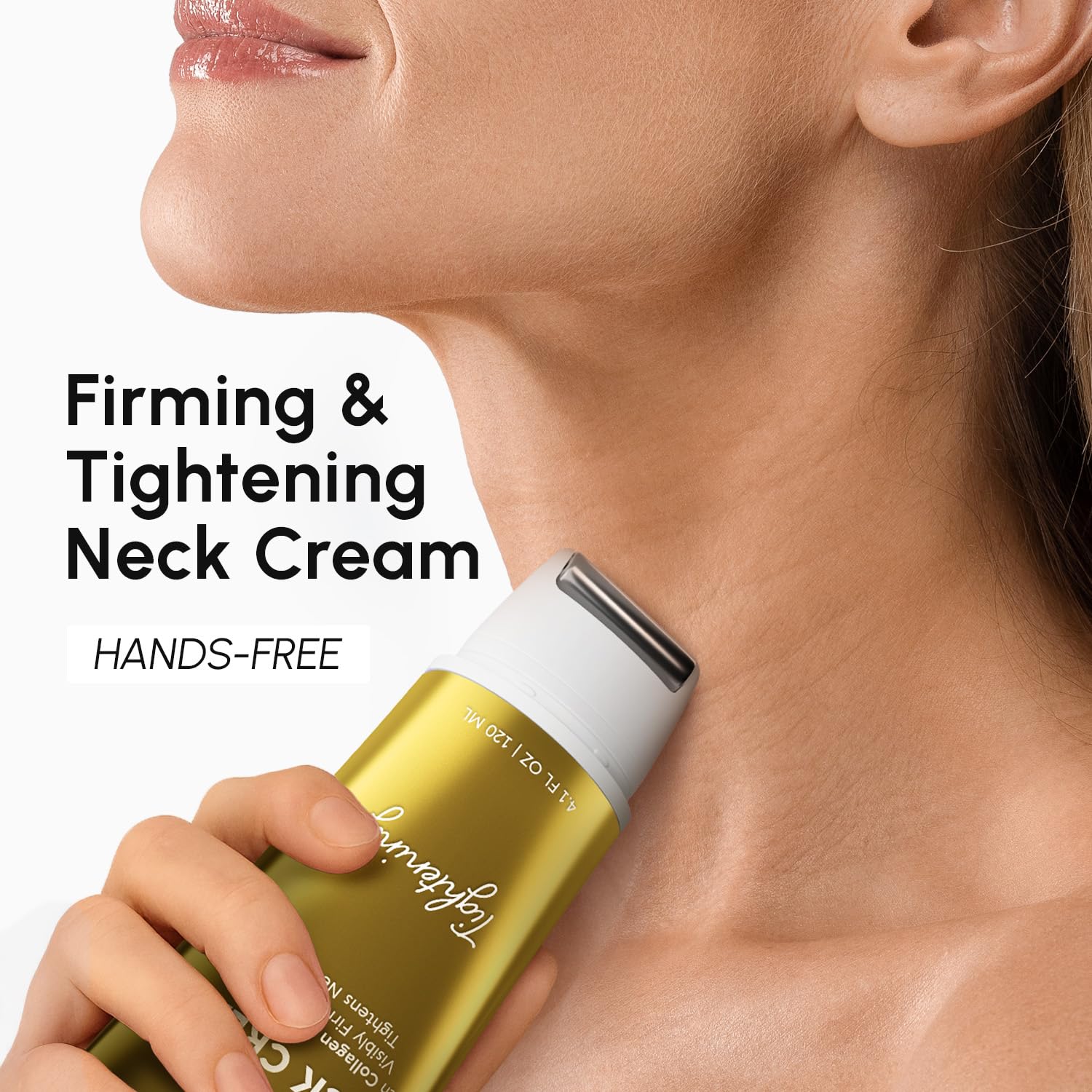 MAREE neck cream with roller application demo for smoother skin at night