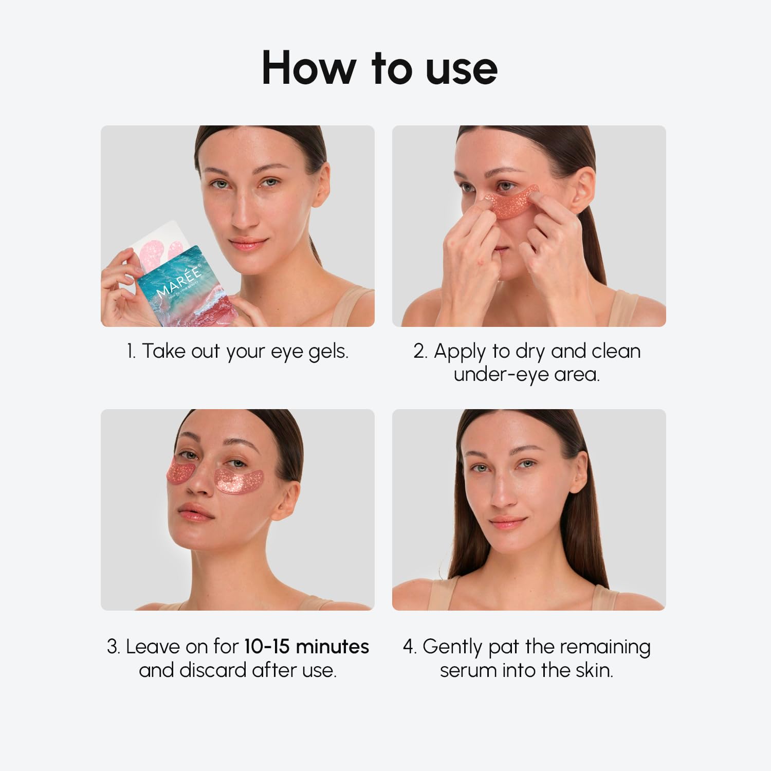 MAREE Patchs Yeux Gel Rose durée 10 à 15 minutes pour rafraîchir.
