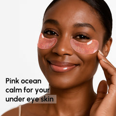MAREE Patchs Yeux Gel Rose texture proche, gel frais sous les yeux.