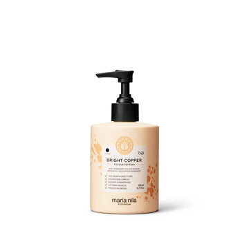 Maria Nila Colour Refresh cobre brillante en botella, refresca el color sin dañar el cabello.