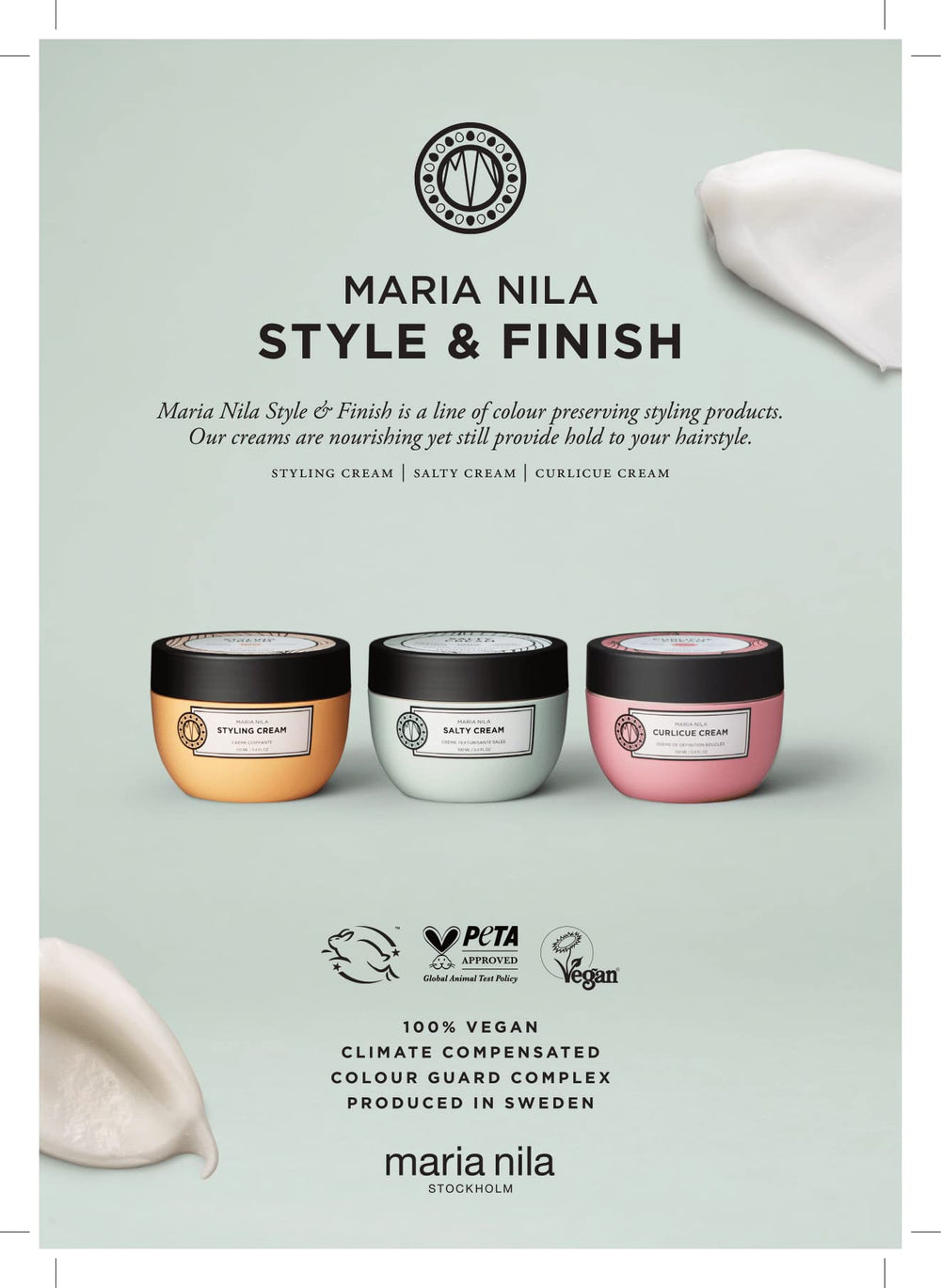 Camomille hydratante de Maria Nila Curlicue Cream apaise et nourrit les longueurs.