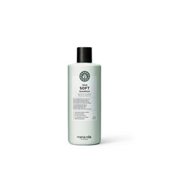 Bouteille Maria Nila True Soft, hydratation douce pour cheveux secs.
