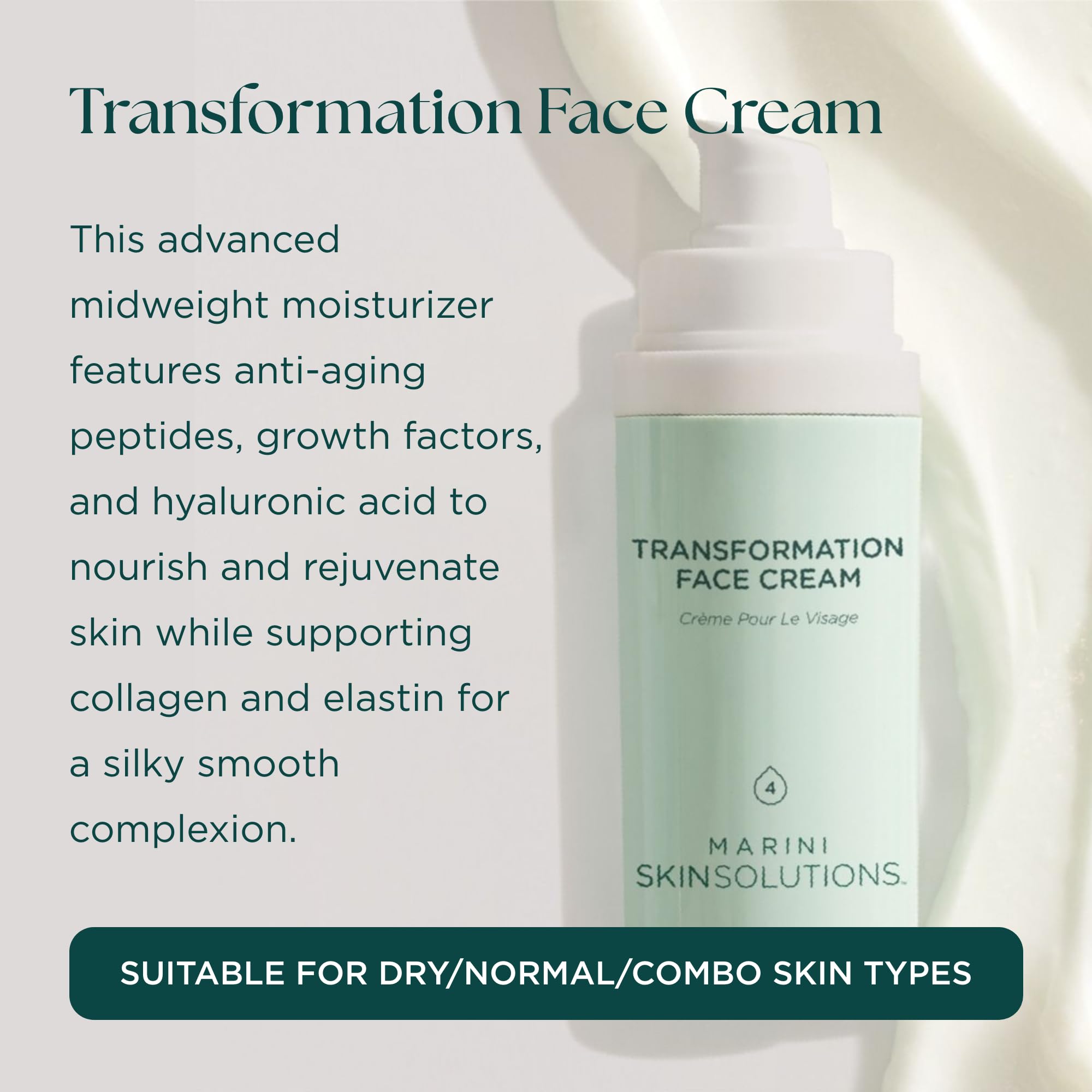 Aplicación de la crema en el rostro con Marini SkinSolutions para piel suave