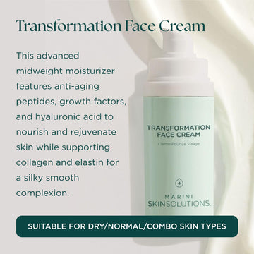 Aplicación de la crema en el rostro con Marini SkinSolutions para piel suave