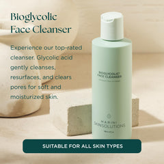 Marini SkinSolutions Bioglycolic Face Cleanser, textura suave ideal para uso diario sin irritación.