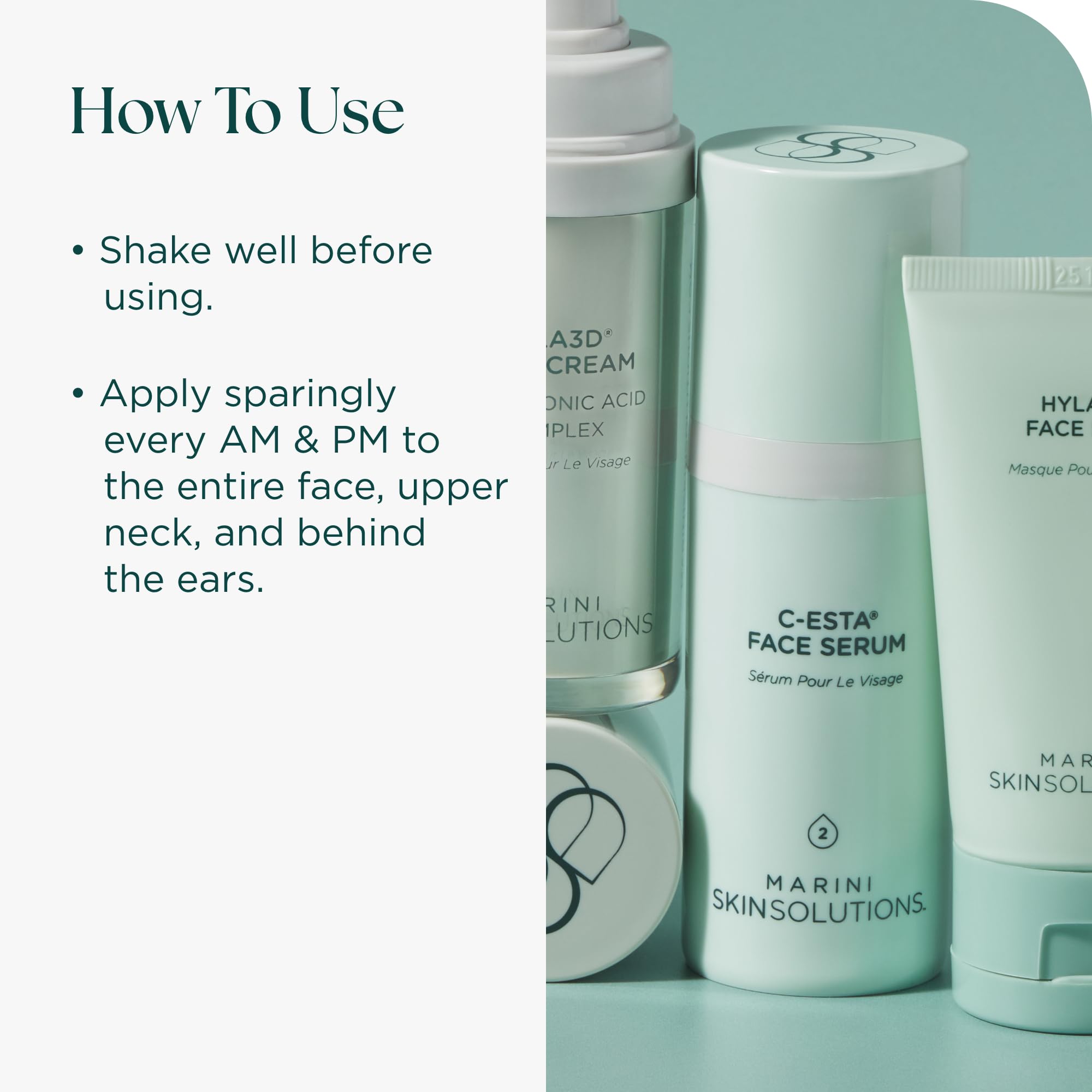 C-ESTA serum con ácido hialurónico para hidratación duradera.