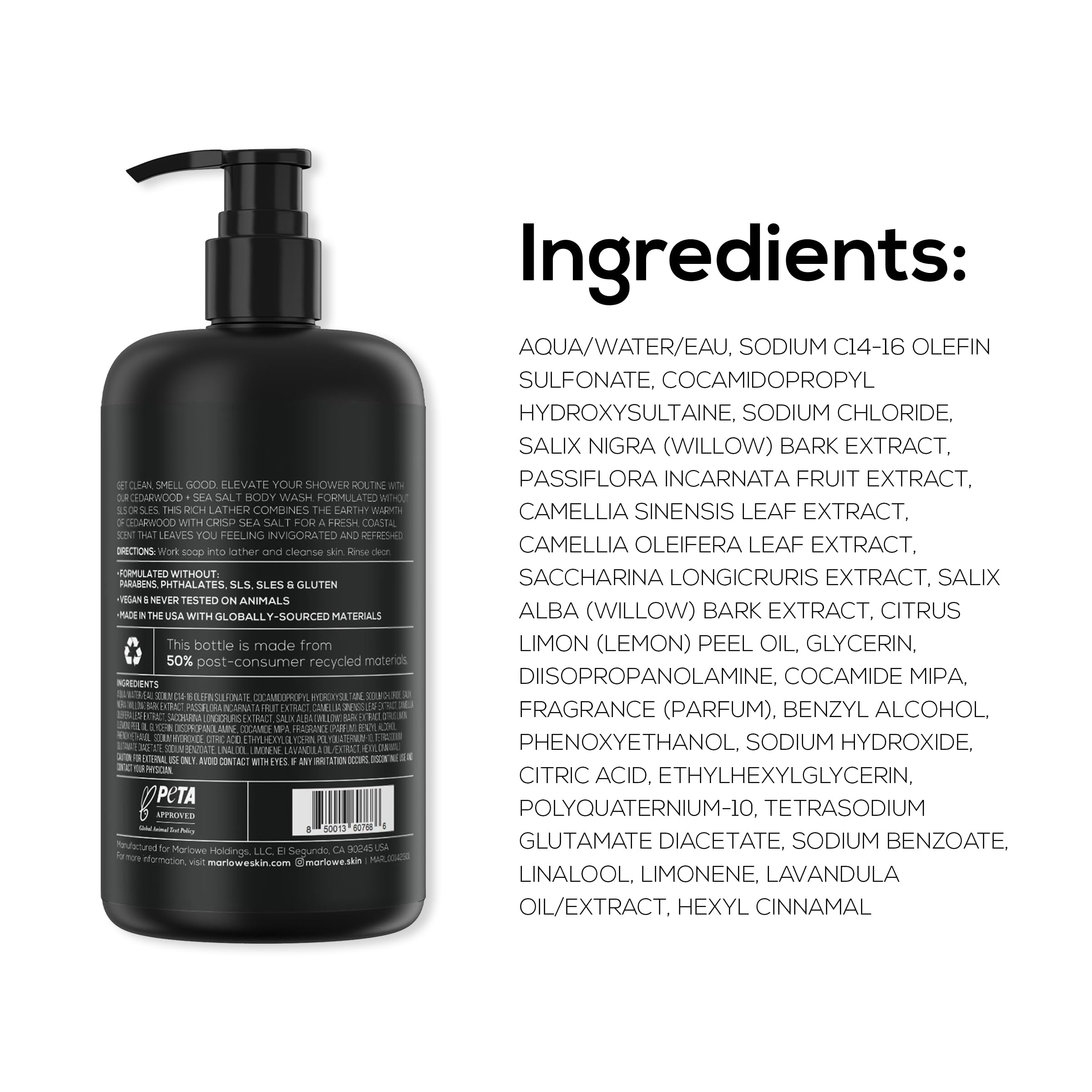 MARLOWE No.103: empaque hecho en eeuu con ingredientes globales.