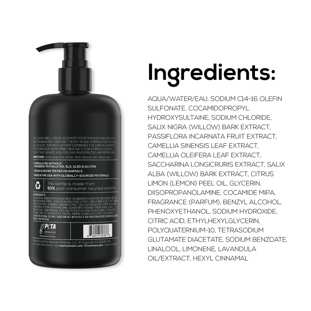 MARLOWE No.103: empaque hecho en eeuu con ingredientes globales.