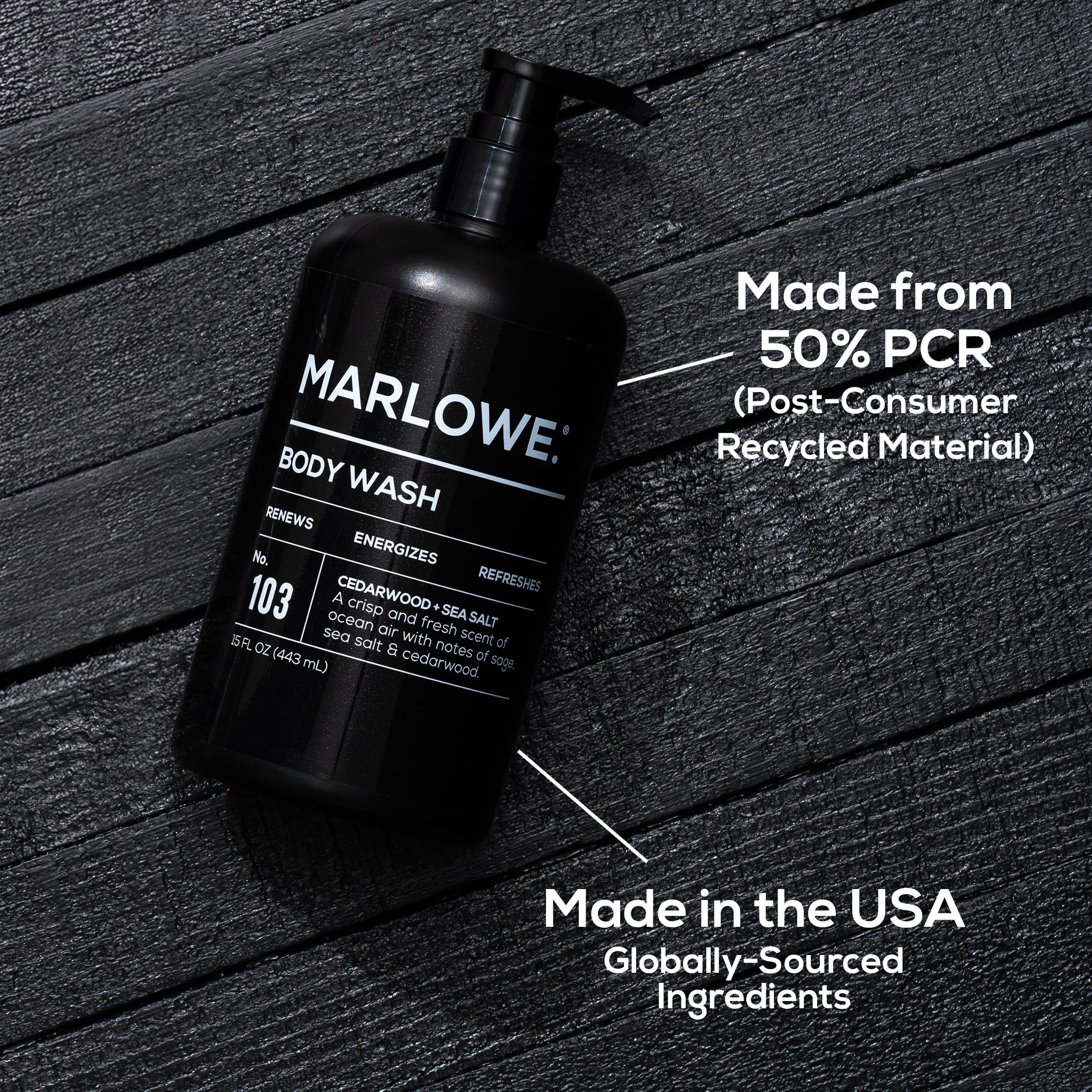 MARLOWE No.103: extractos de té verde y sauce para una experiencia suave.