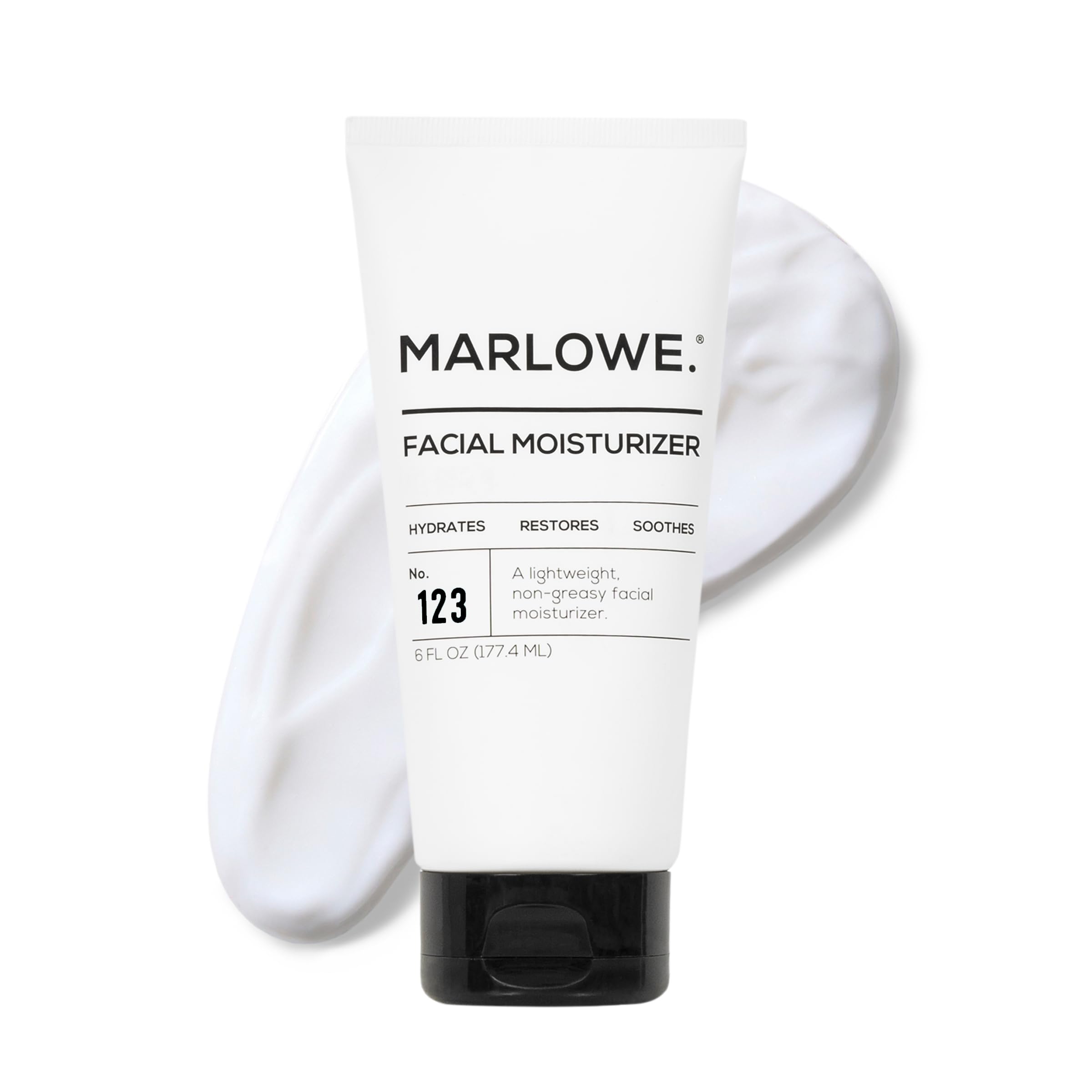 MARLOWE No.123: bouteille visage 170 ml pour hydratation légère.