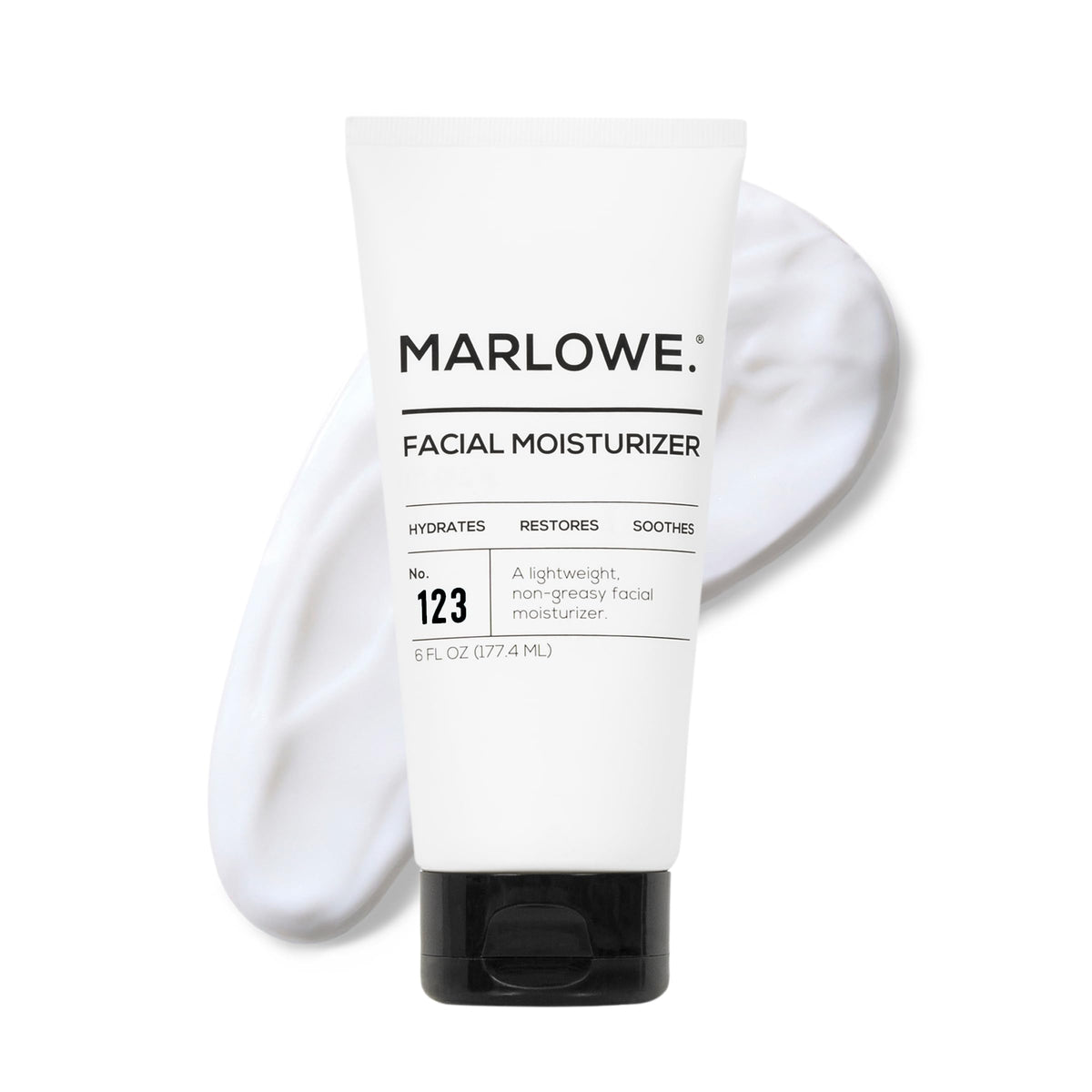 MARLOWE No.123: bouteille visage 170 ml pour hydratation légère.
