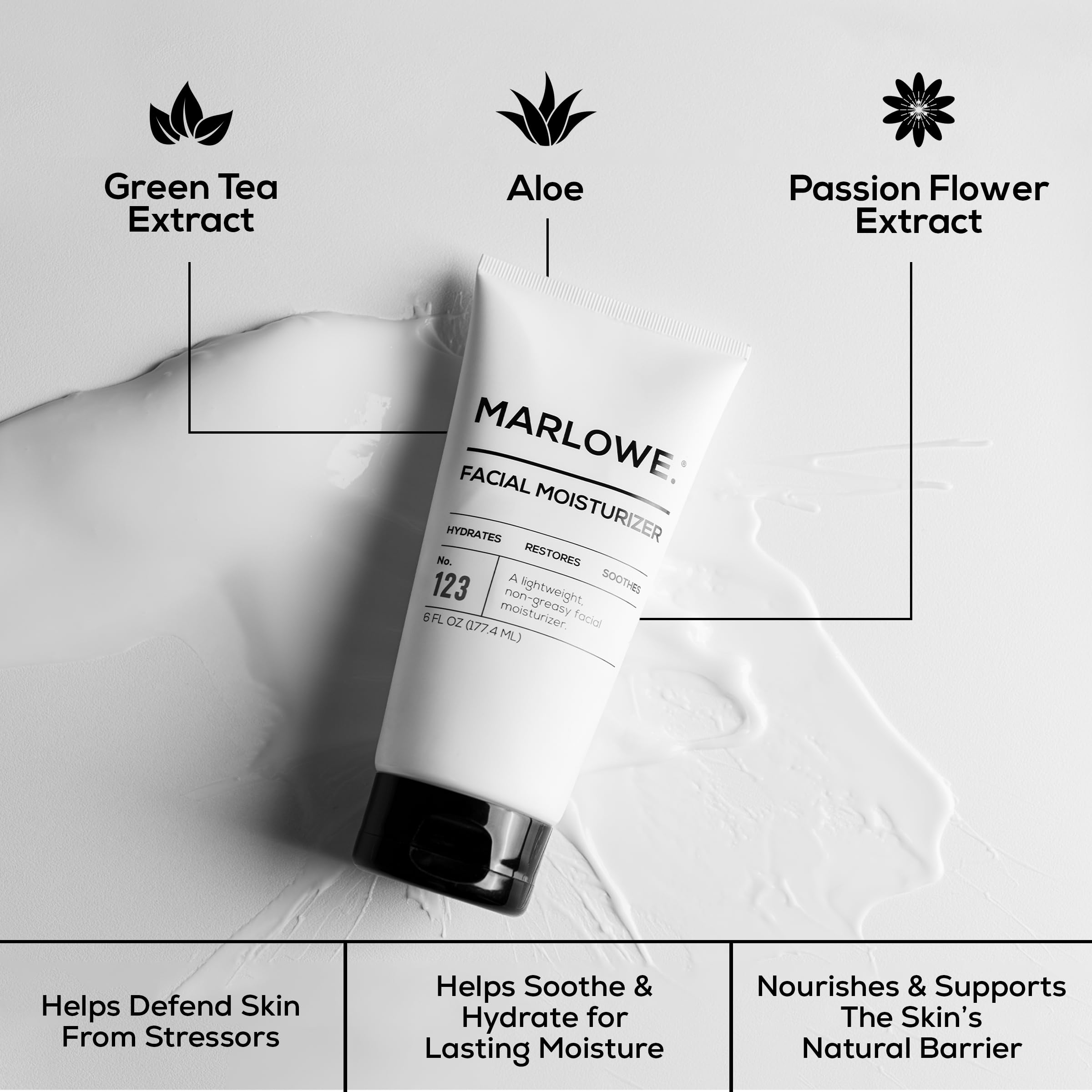 Extrait d\'aloe vera pour hydrater et apaiser la peau.