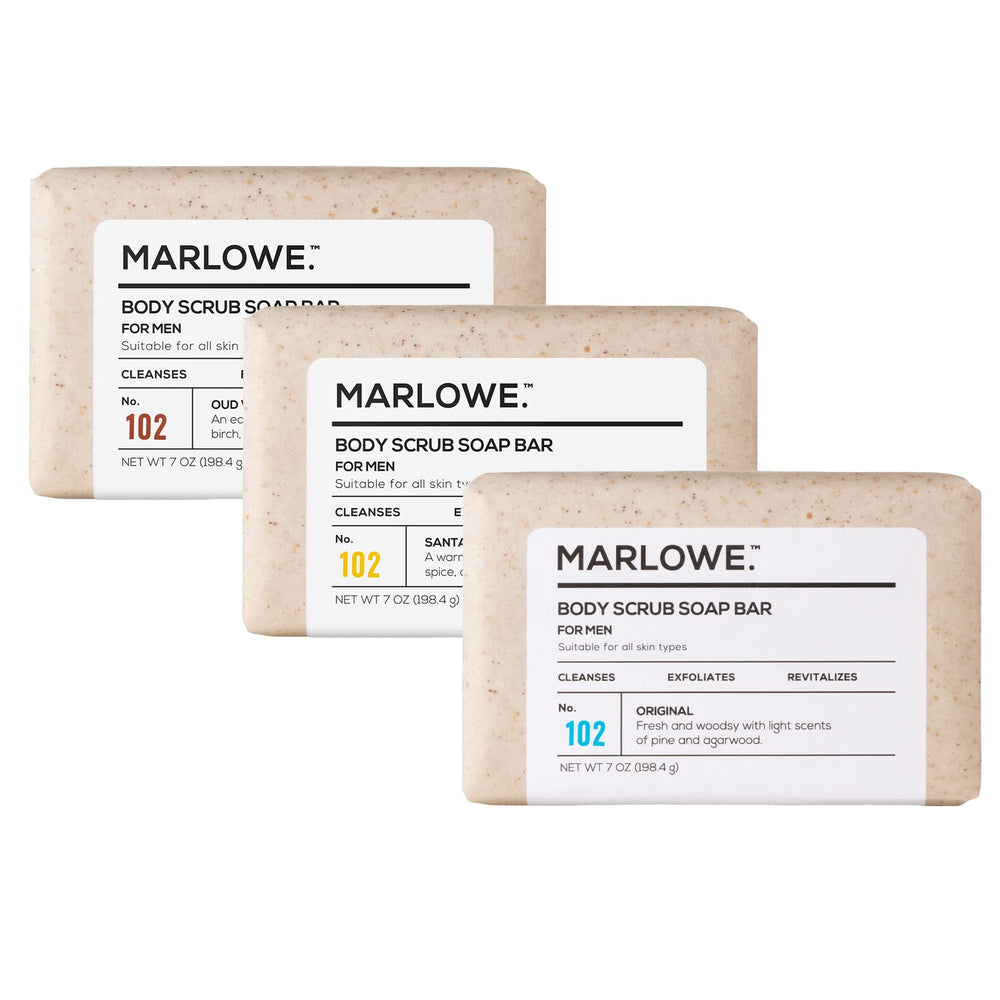 MARLOWE No. 102: jabón exfoliante para cuerpo con tres fragancias para piel suave.