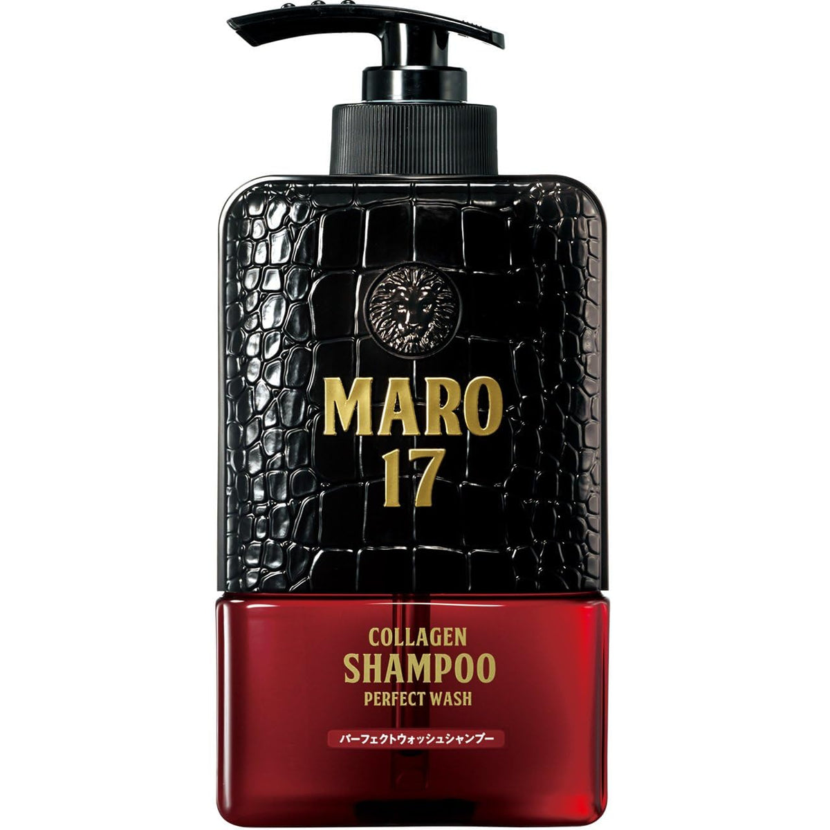 MARO17 champú, botella en primer plano, lavado perfecto para mayor volumen.
