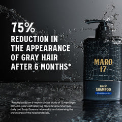 MARO17 Black+ Shampoo – ingrédients bambou et cellules souches de pomme stimulent les follicules