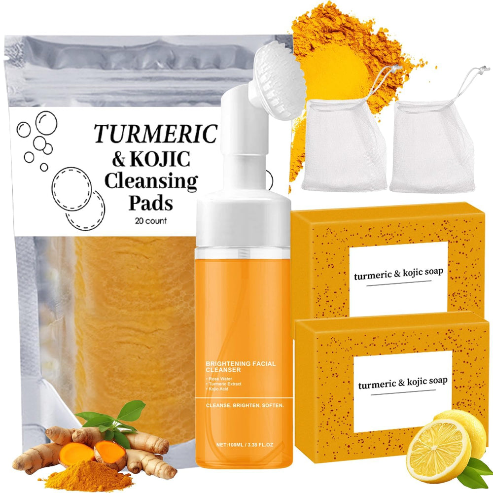 MAROJEIF curcuma-limpiador facial con cepillo para limpieza suave y profunda.