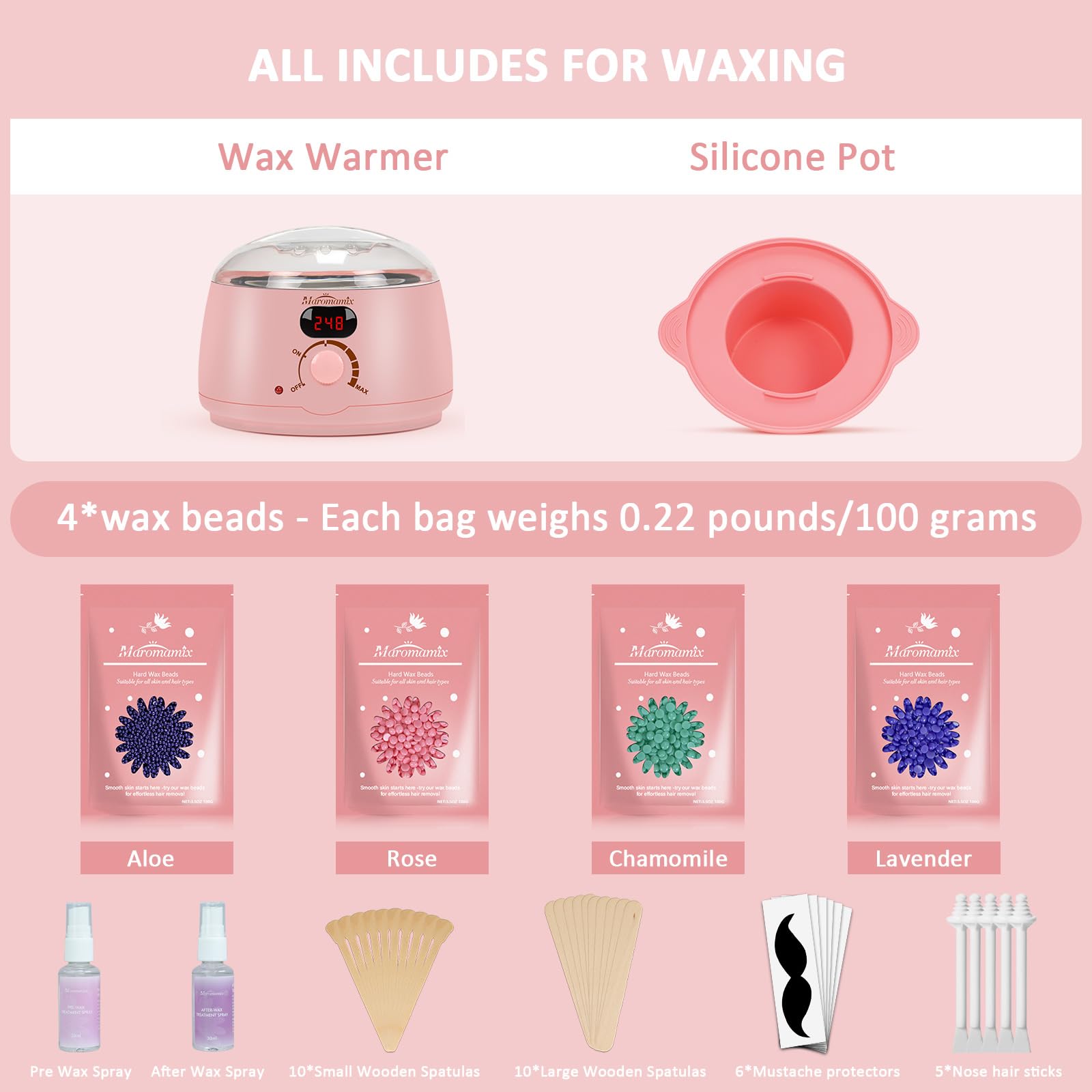 Maromamix uso de cuerpo completo: cejas, bikini, piernas y rostro.
