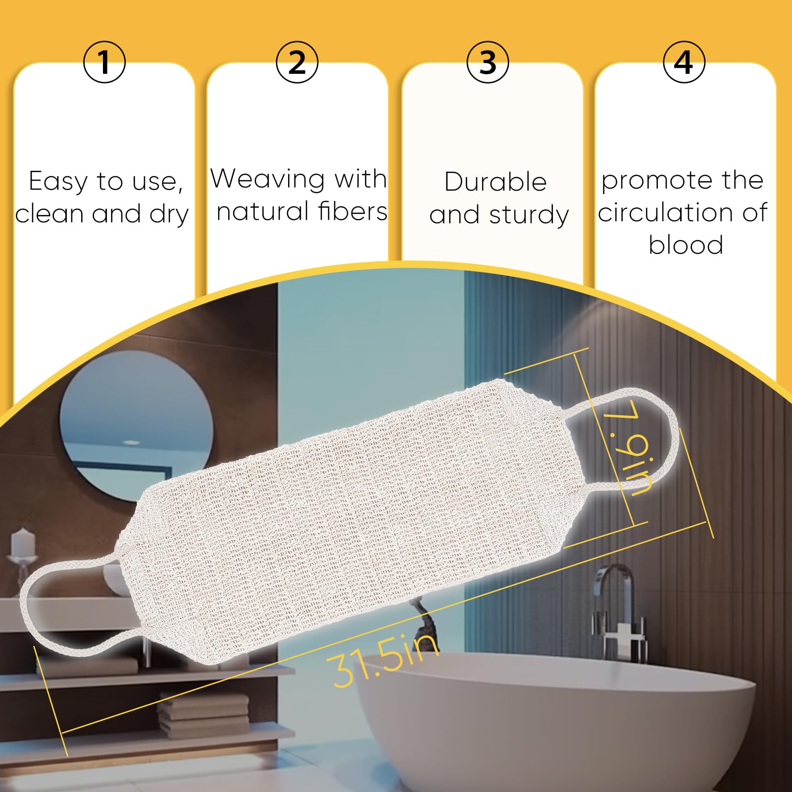 MARRASSA fibras sisal-ramie, exfoliación efectiva para piel suave tras cada lavado