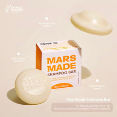 Mars Made barra champú arroz brillo saludable tras cada lavado