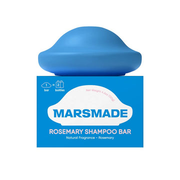 Mars Made Barra champú romero envase: opción sostenible para baño diario.