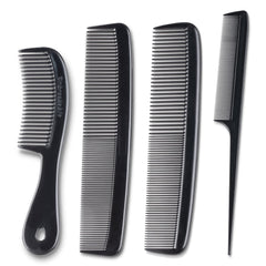 Mars Wellness juego de 4 peines negro, mango estilizado para un peinado preciso.