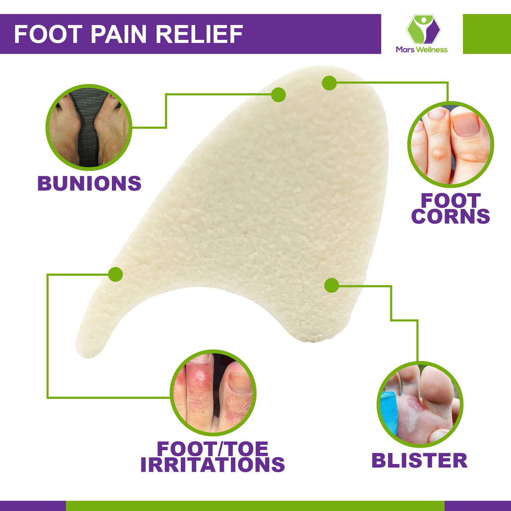 Mars Wellness separadores de dedos en espuma, se colocan dentro de los zapatos para confort.