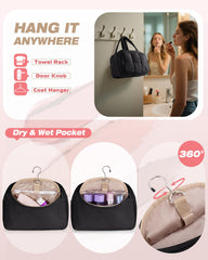 Marscamd bolsa de aseo con bolsillos impermeables, evita filtraciones