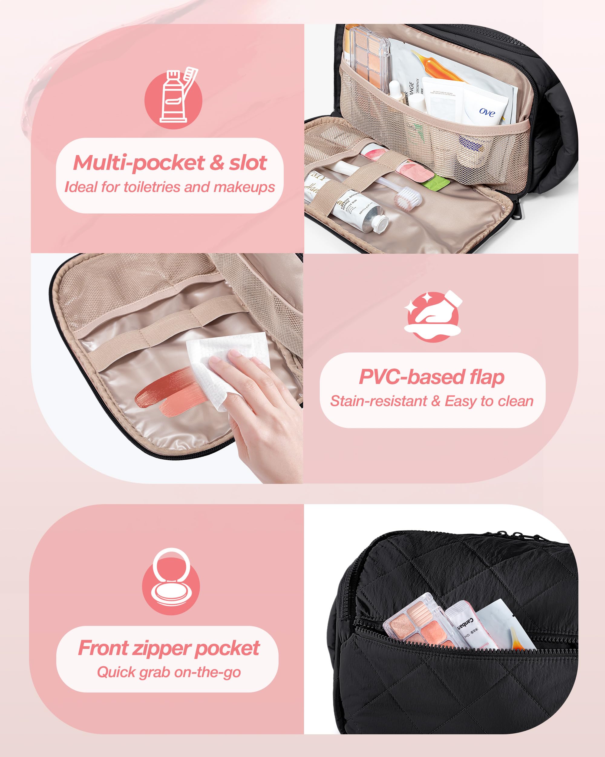 Marscamd Bolsa de viaje con compartimentos frontal y central para ordenar frascos.