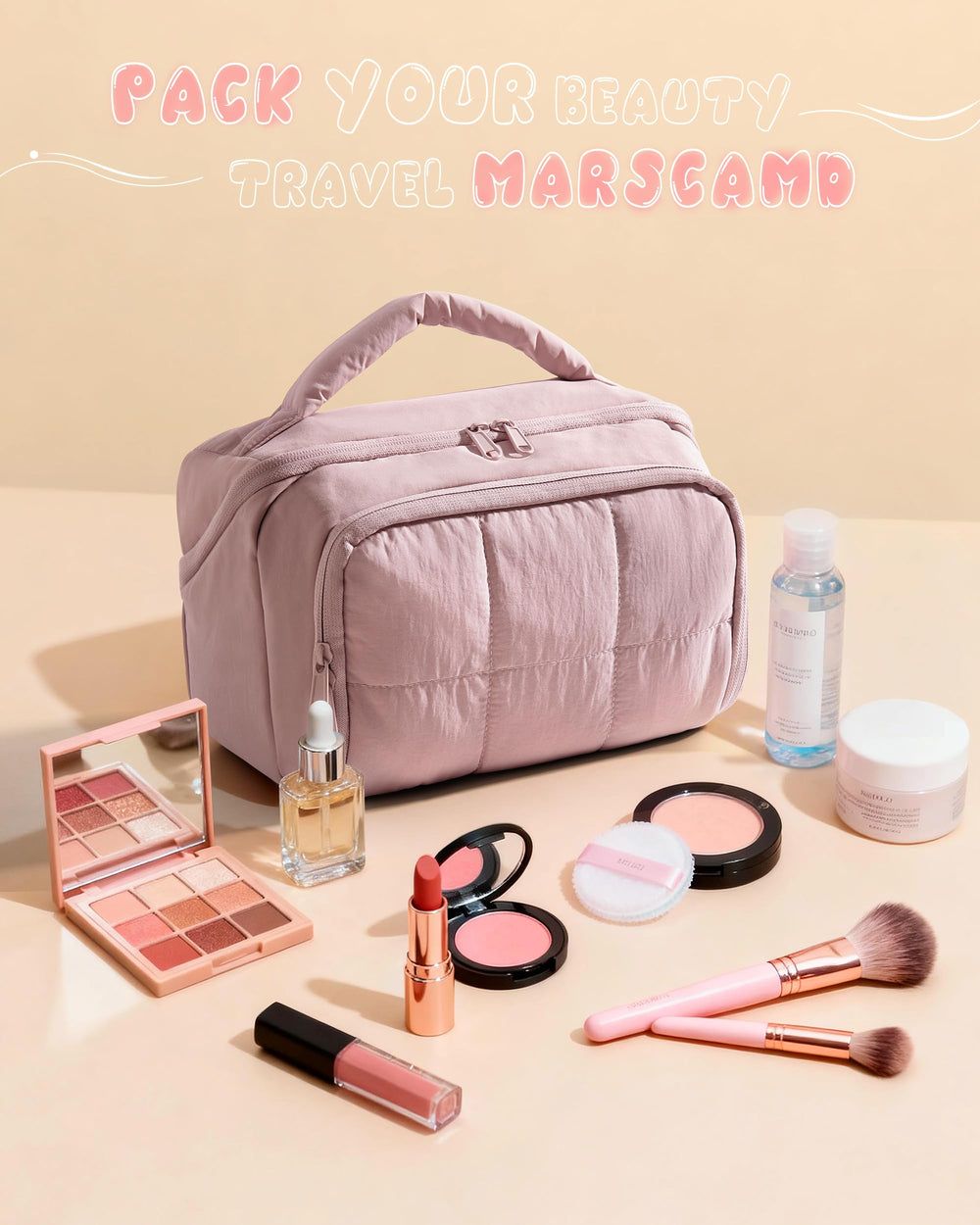 Marscamd tamaño compacto cabe en maleta y sirve para cosméticos.